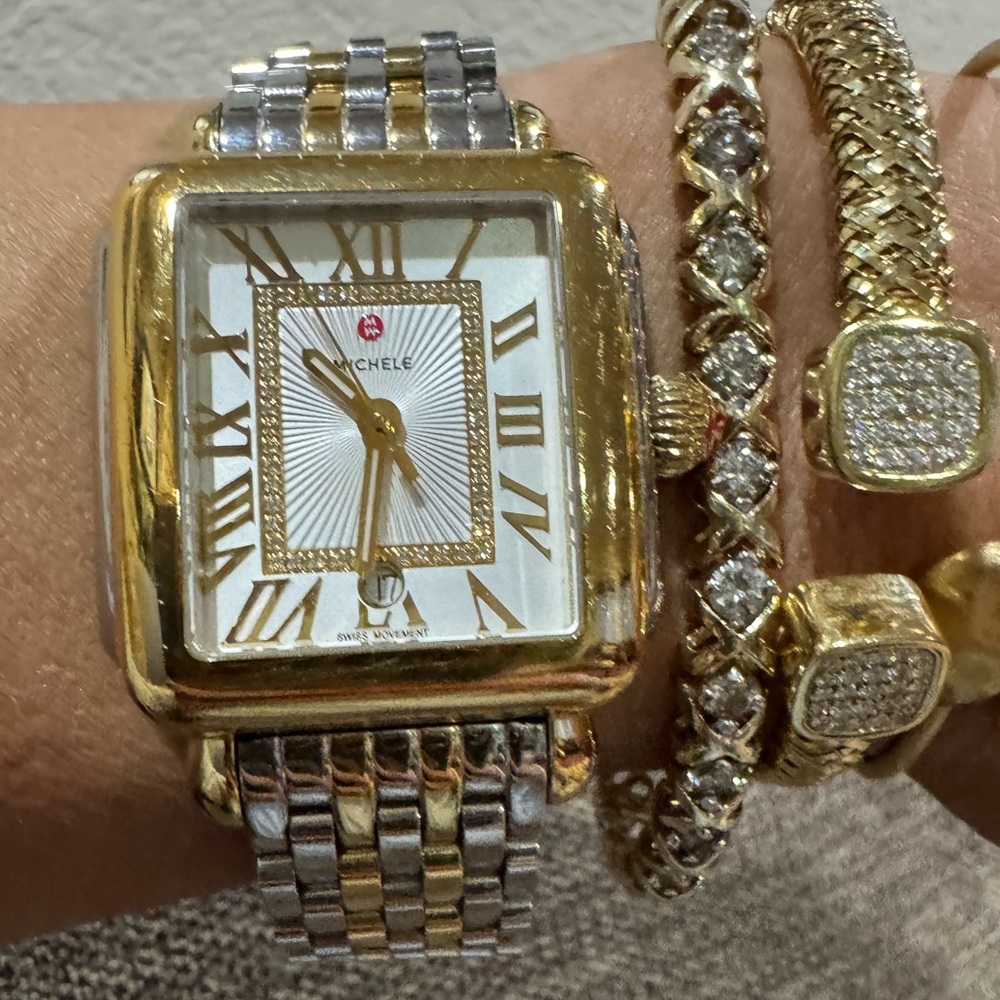 Michele Two-Tone Gold and Silver Watch